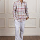White & Brown Checkered Shirt
