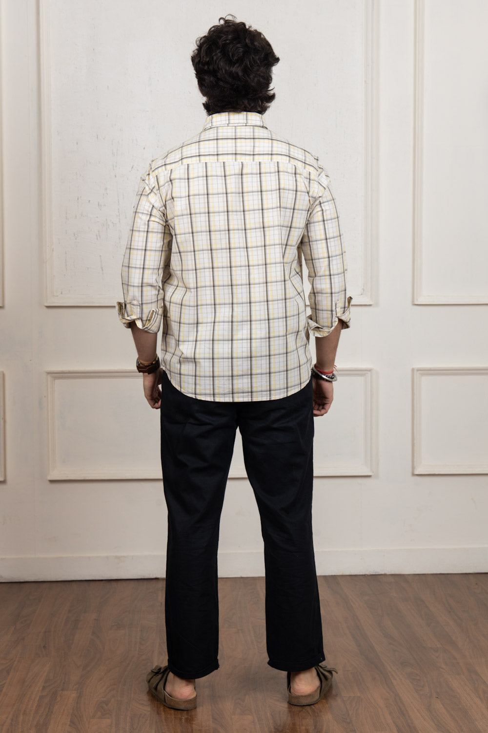 Yellow & Brown Checkered Shirt