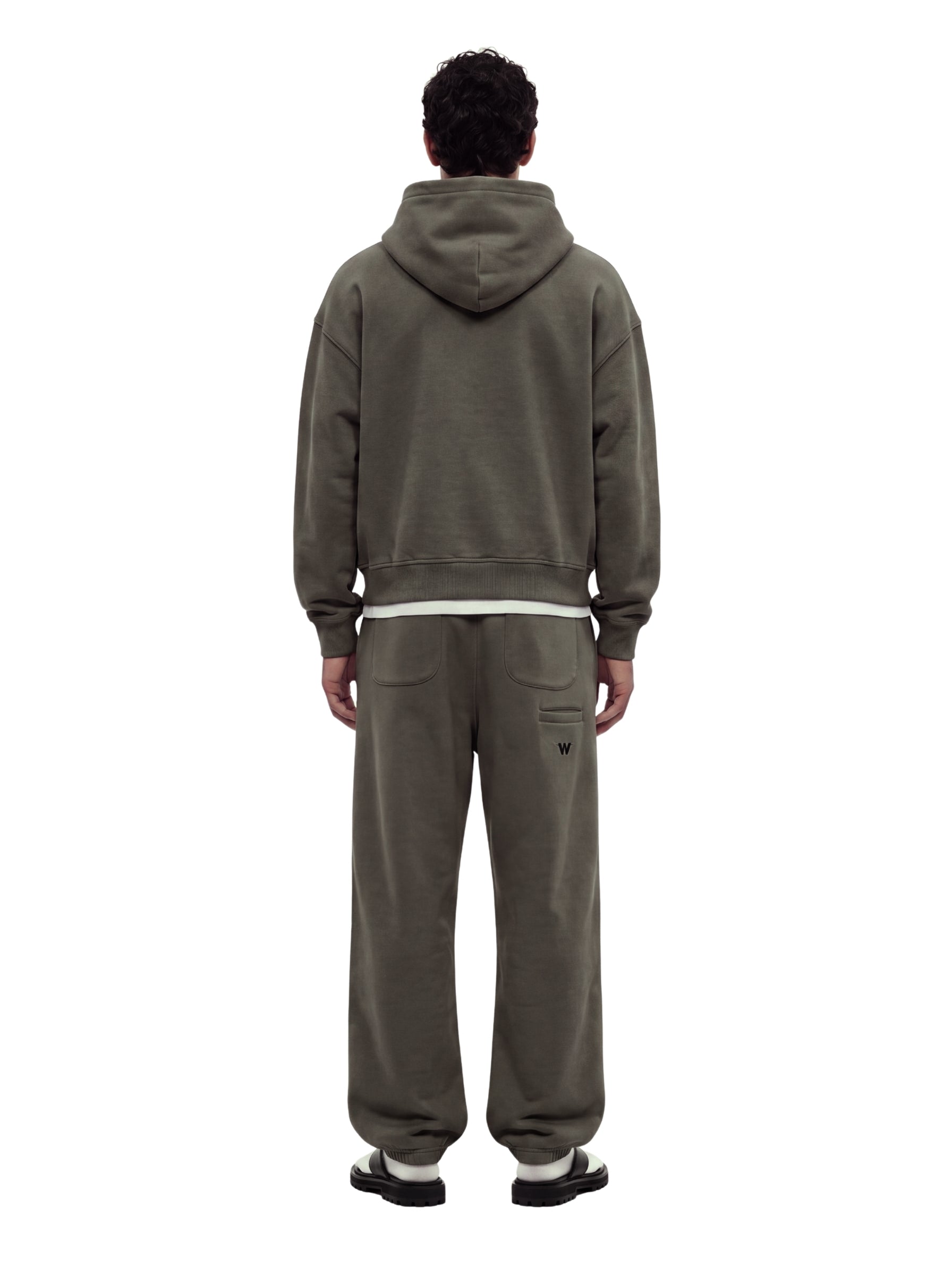 Stone Olive Baggy Cotton-rich sweatpants (Warft)