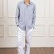 White & Grey Striped Cotton Shirt