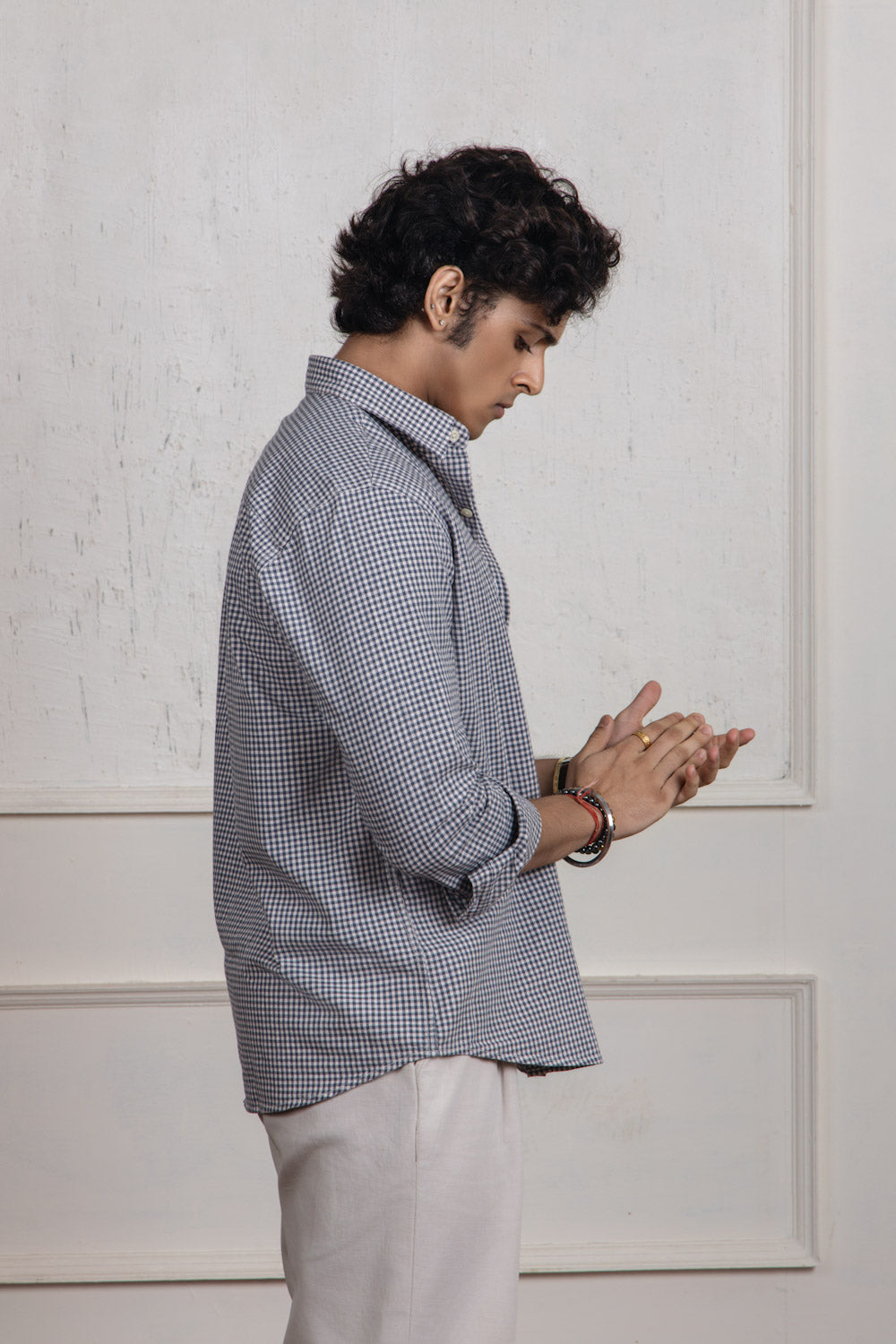 White Checkered Cotton Shirt