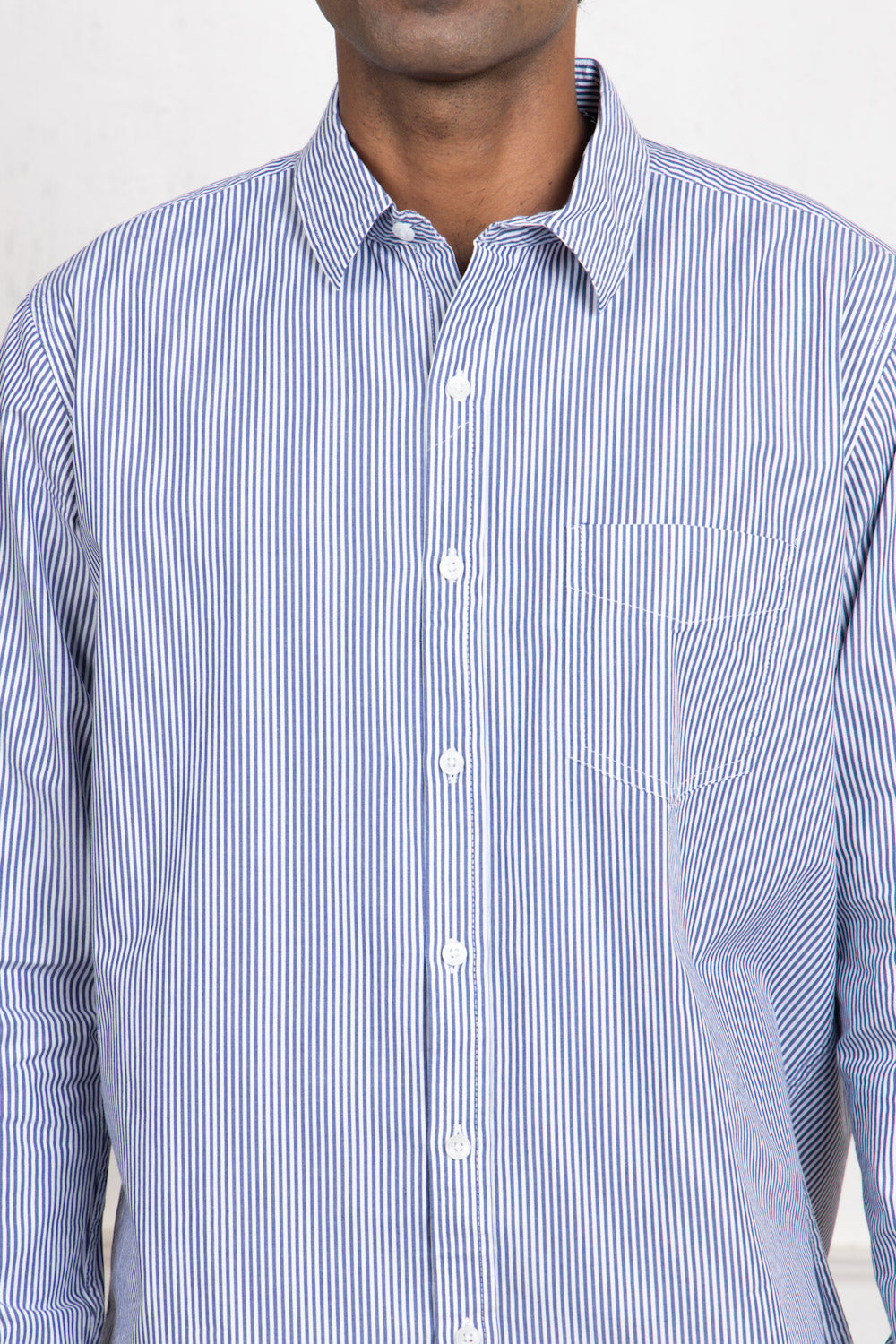 Blue & White Striped Cotton Shirt