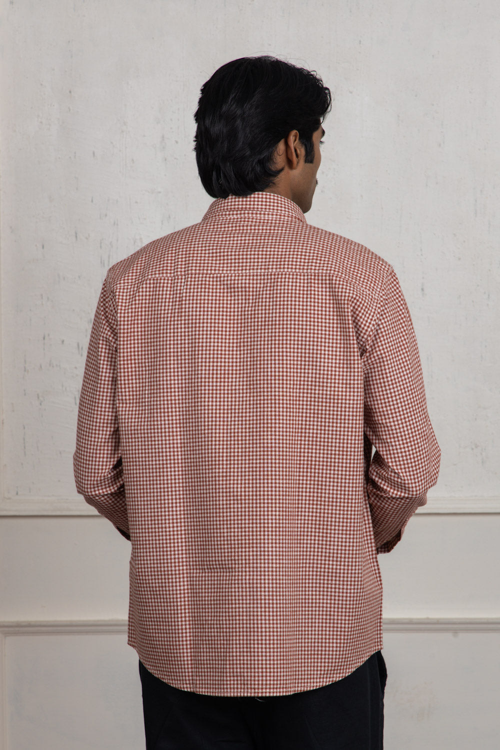 Caramel Checkered Cotton Shirt
