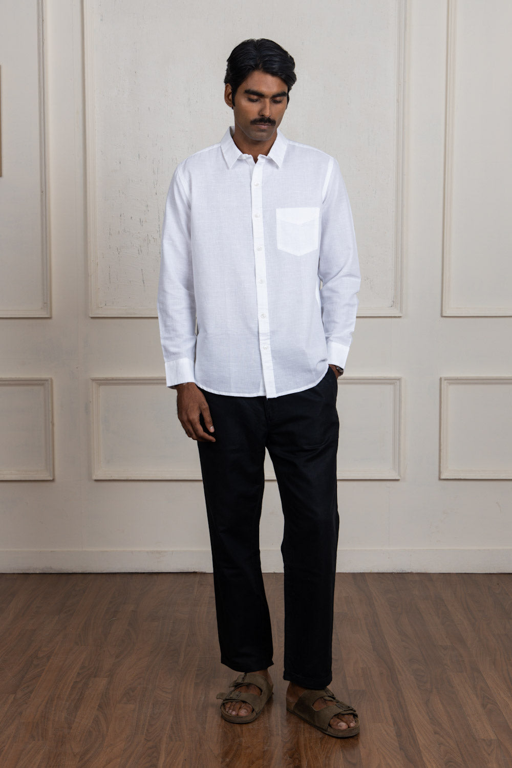 White Solid Cotton Shirt
