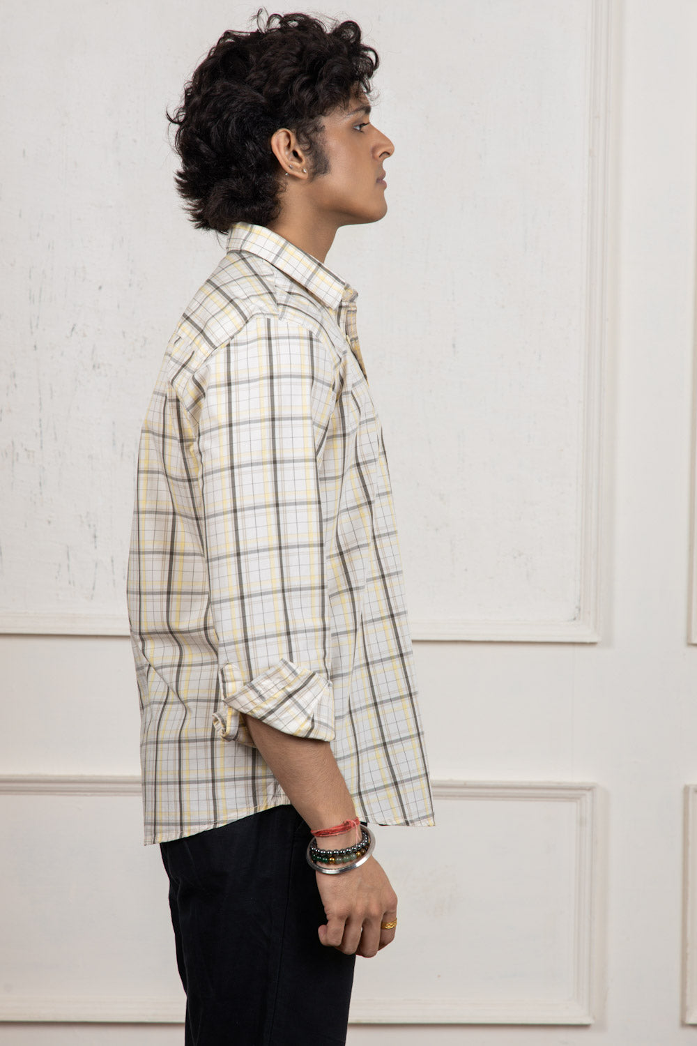 Yellow & Brown Checkered Shirt