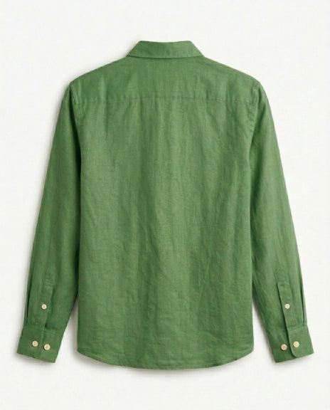 Dirt Green Cotton Linen Blend Shirt
