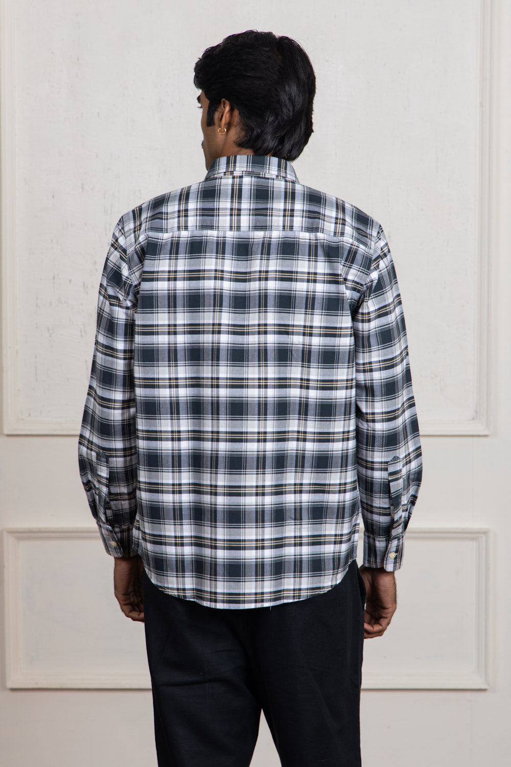 Black and White Checkered Cotton Shirt