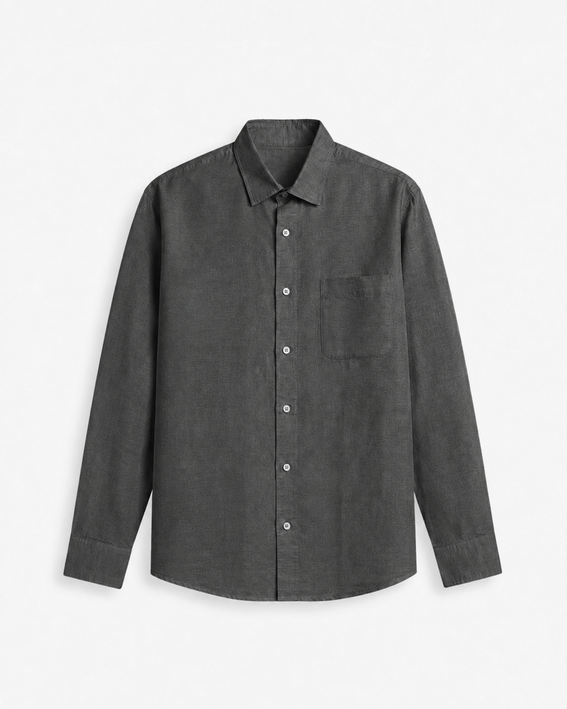 Charcoal Grey 100% Linen 60 Lea Shirt - Warft