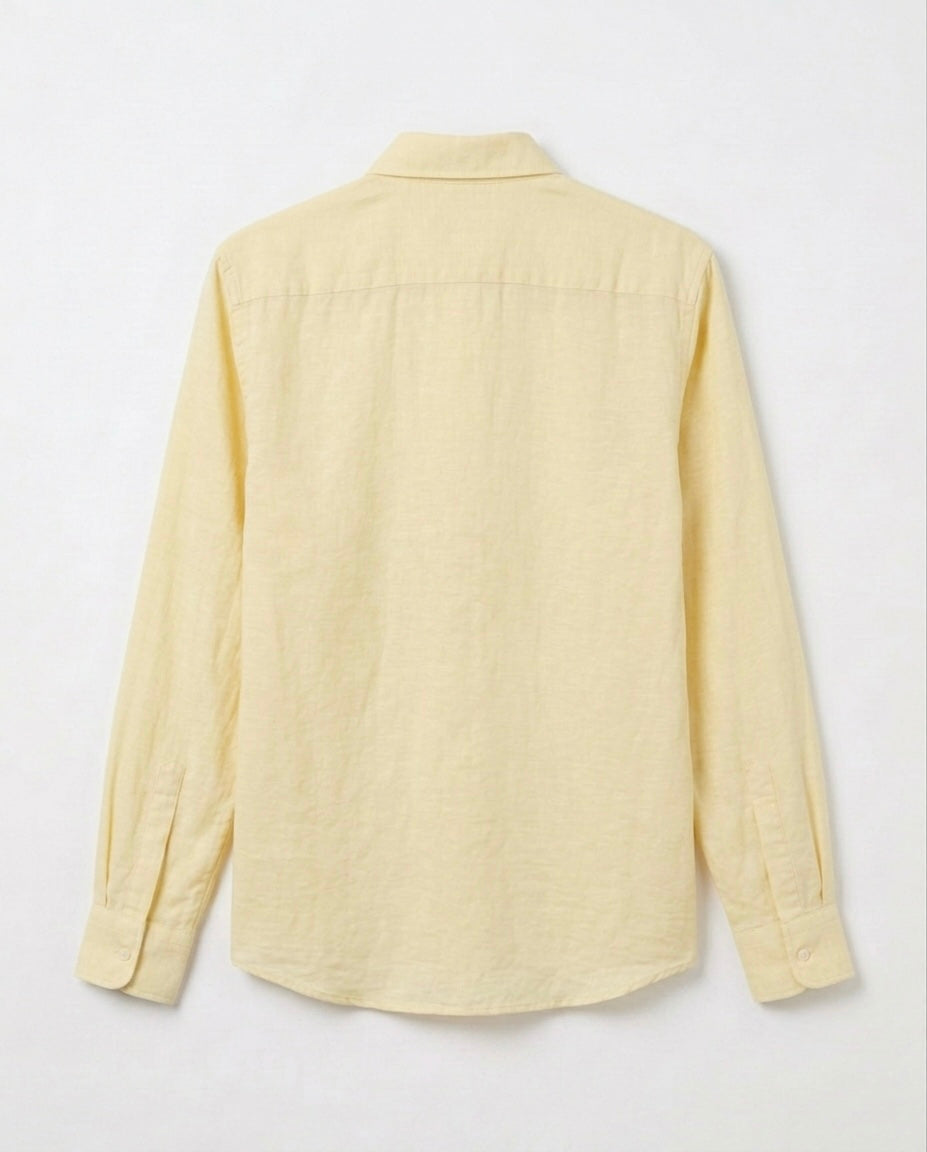 Butter Yellow Linen Blend Shirt