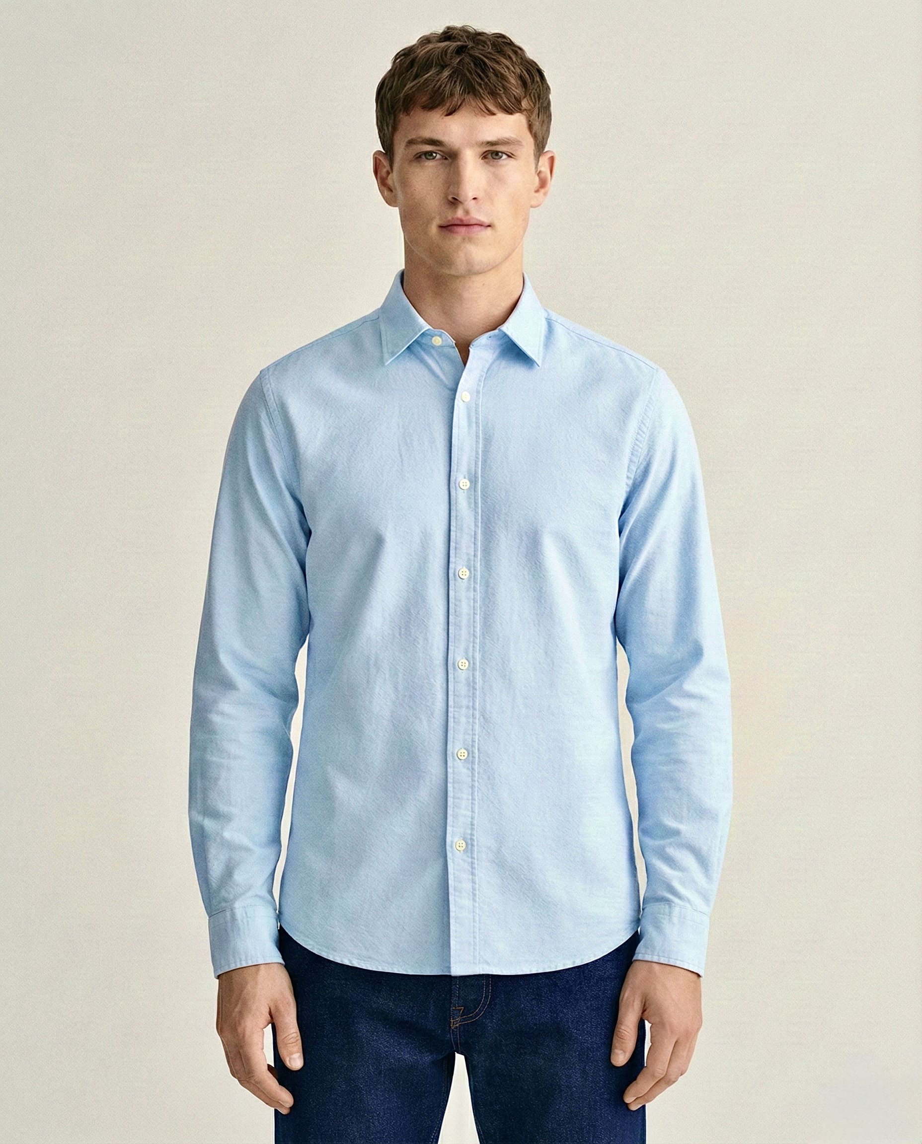 Oxford Blue Pure Cotton Shirt