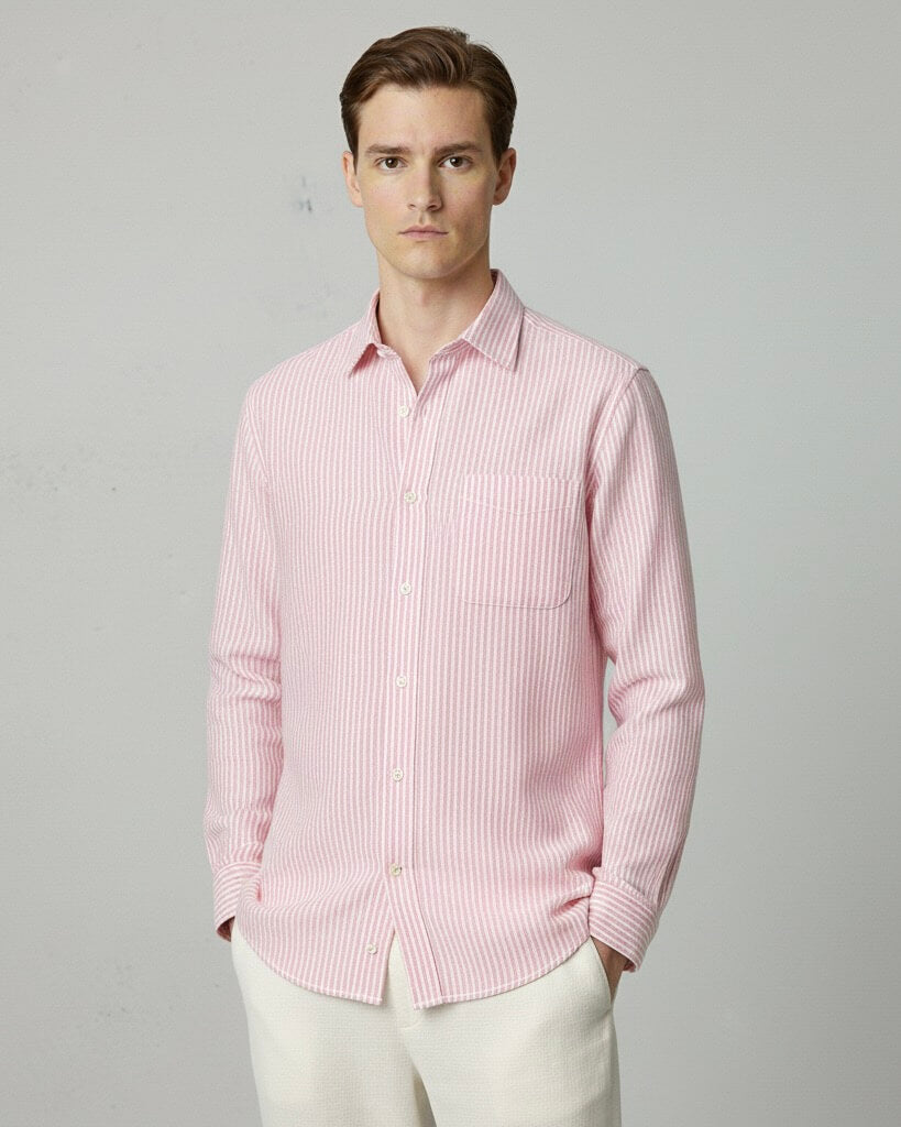Pink Striped Pure Cotton Shirt