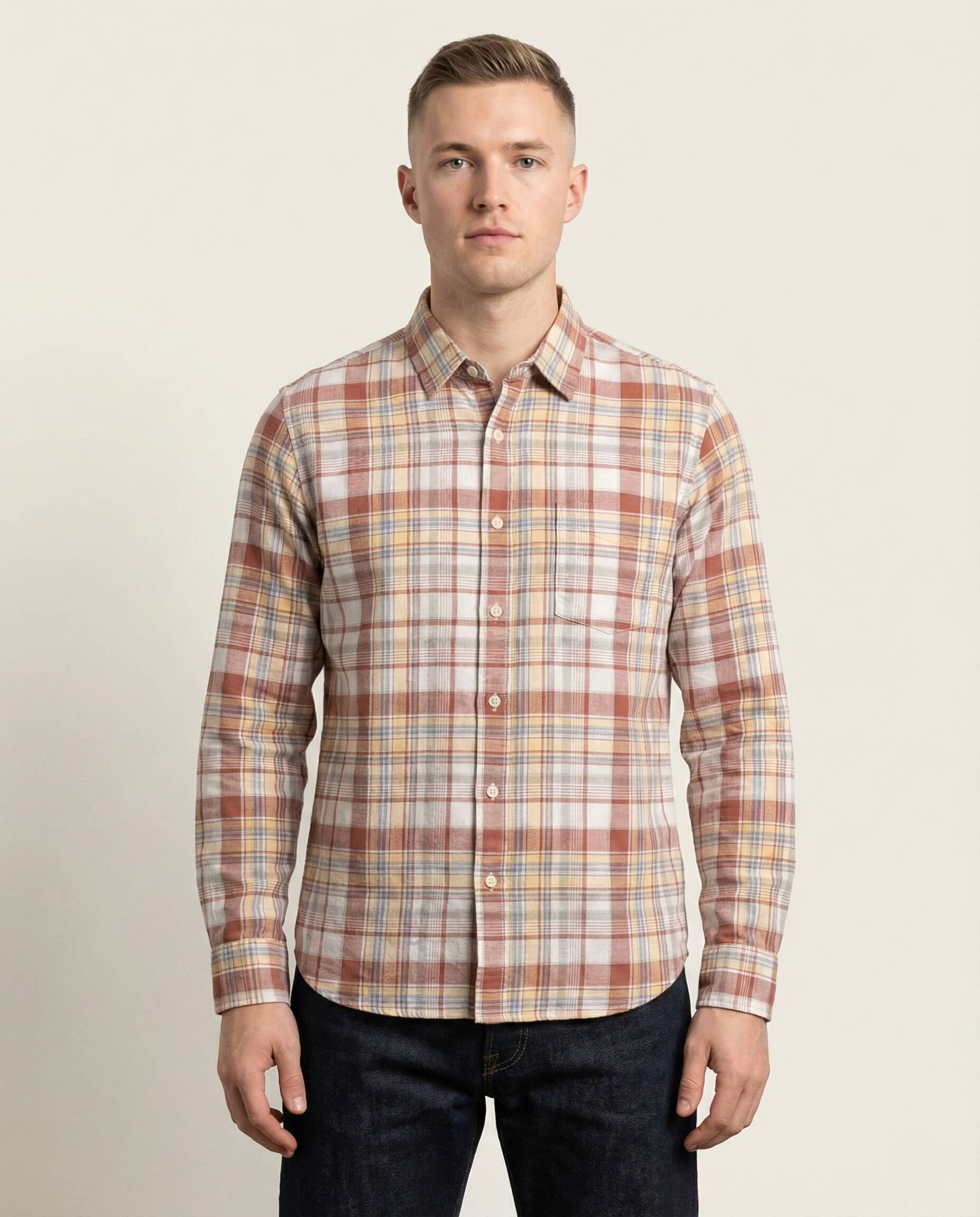 Red White Checkered Cotton Shirt