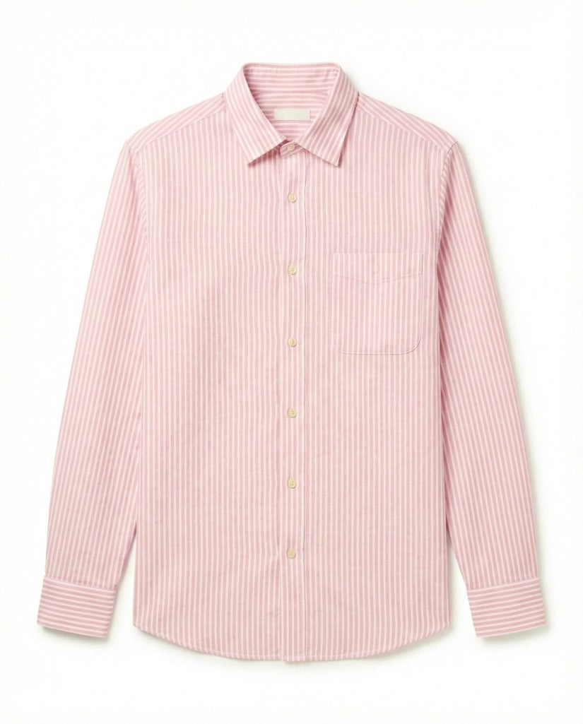 Pink Striped Pure Cotton Shirt