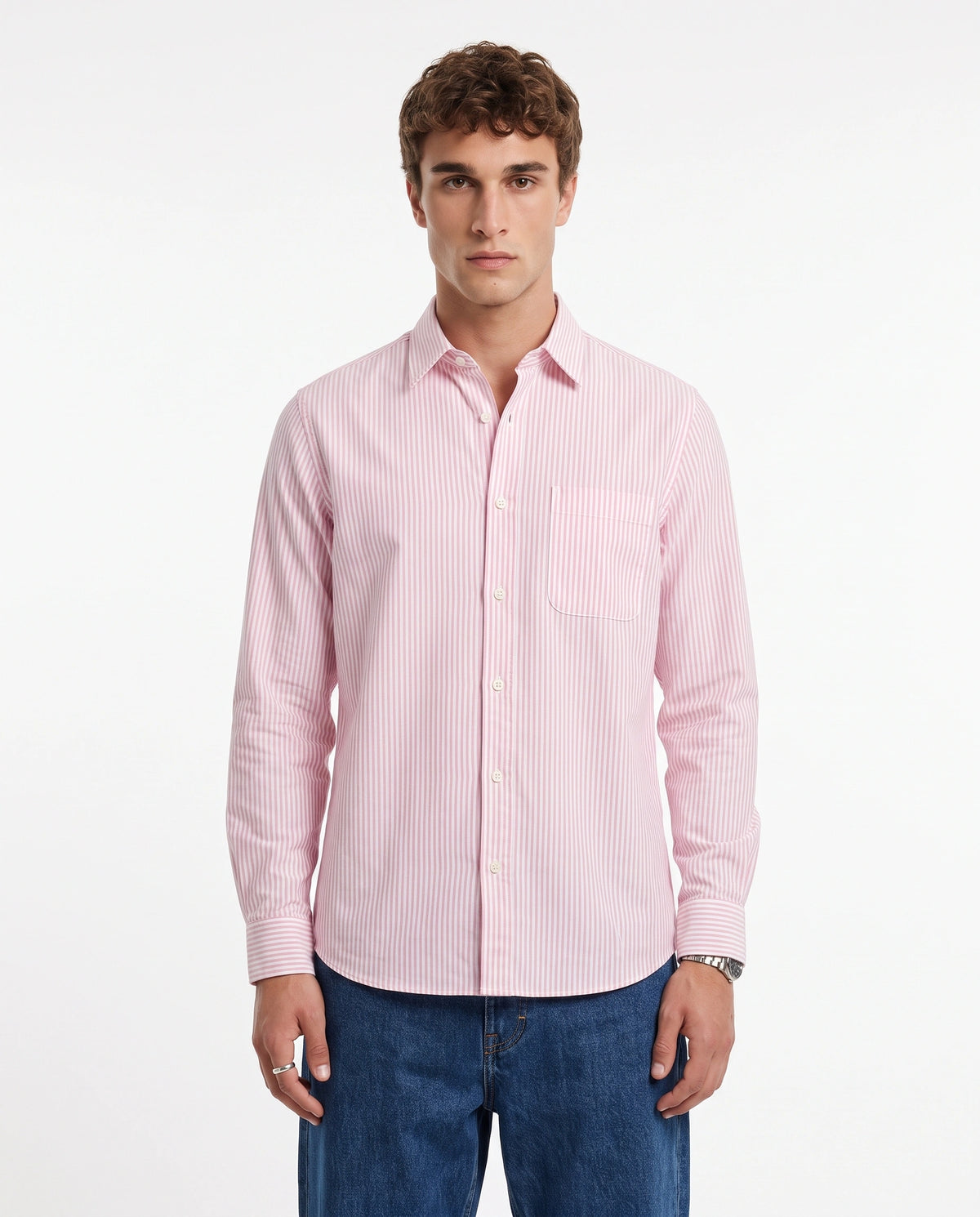 Pink Striped Pure Cotton Shirt