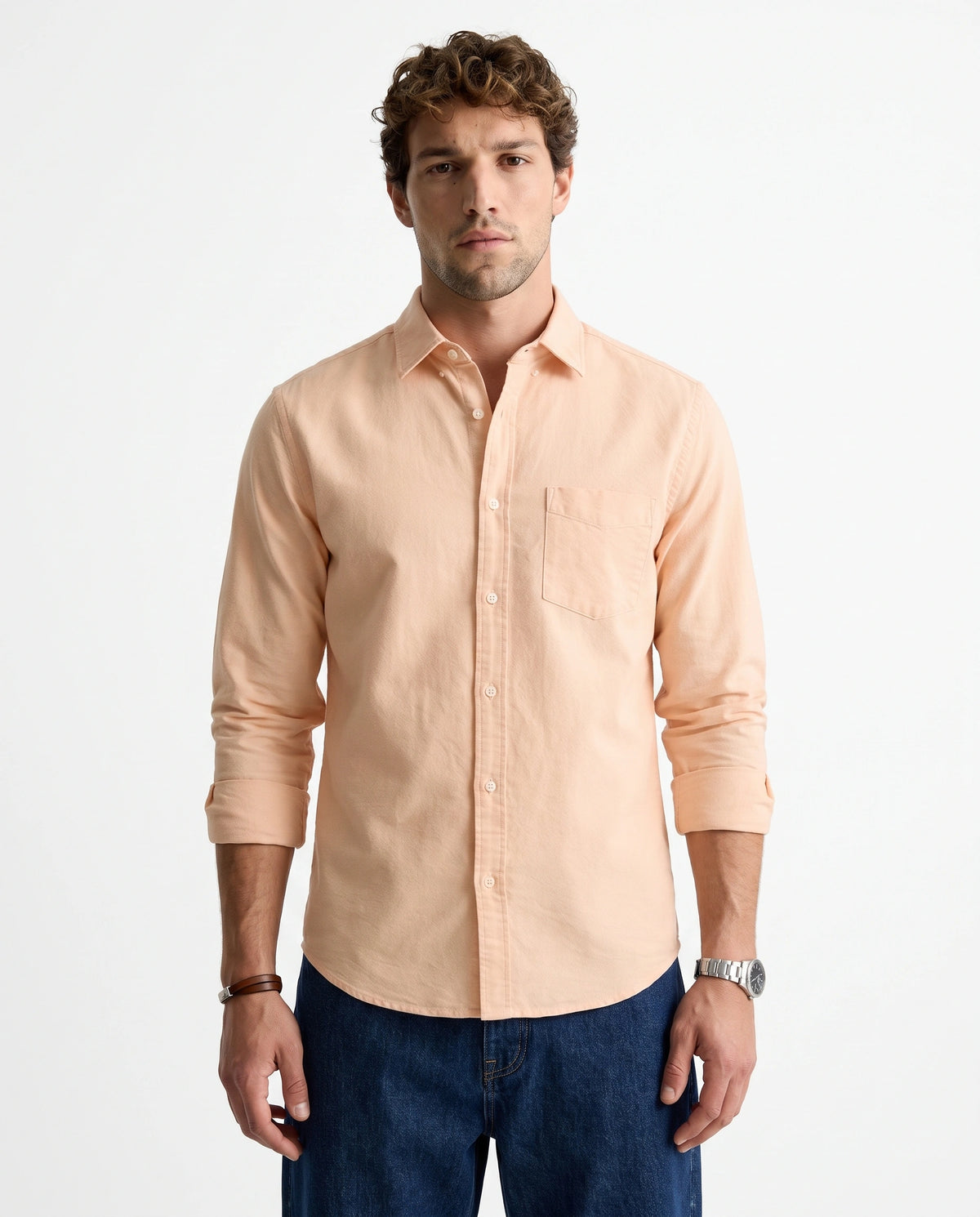Light Peach Pure Cotton Shirt