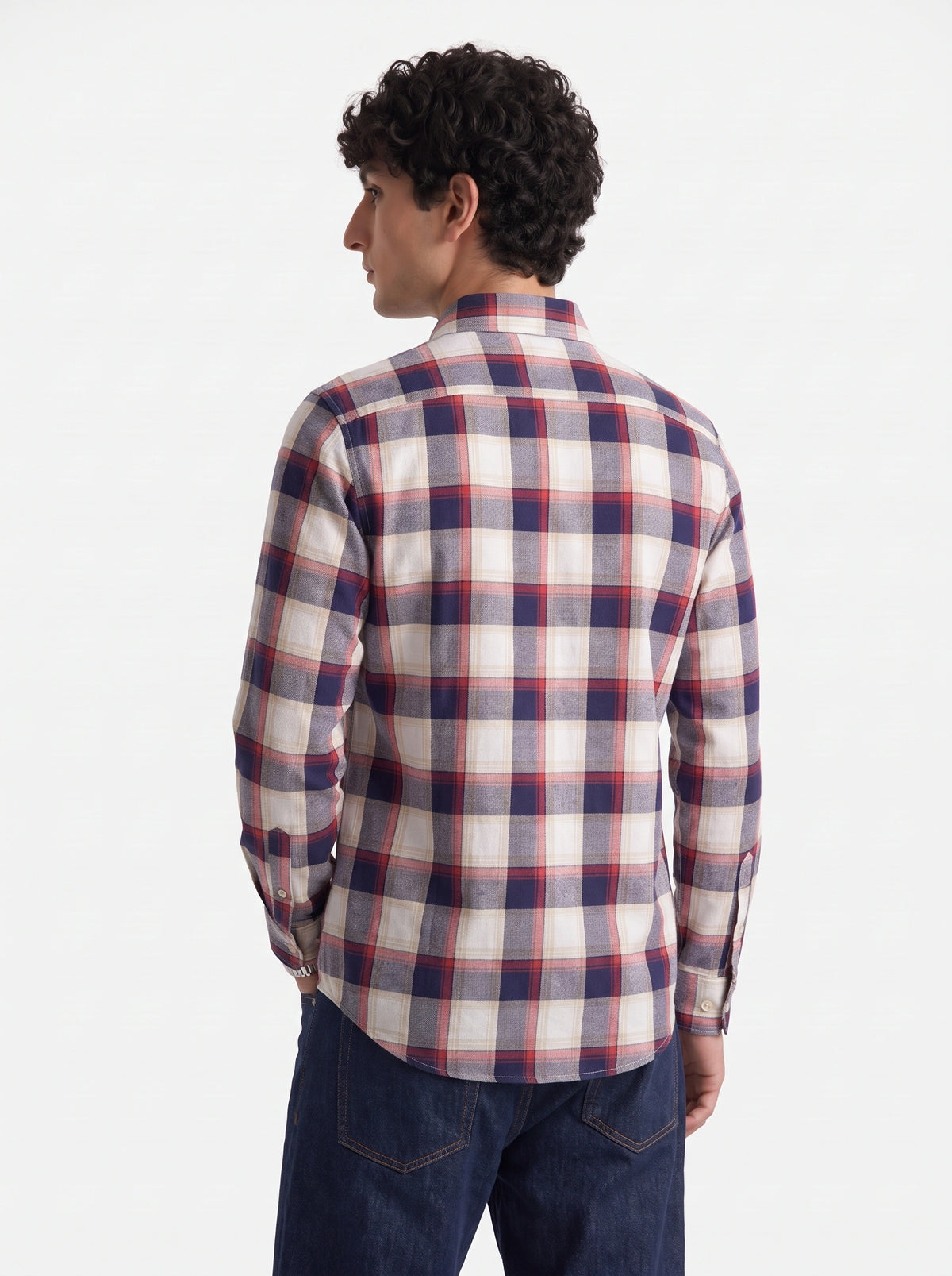 Red & Navy Plaid Checkered Cotton Shirt