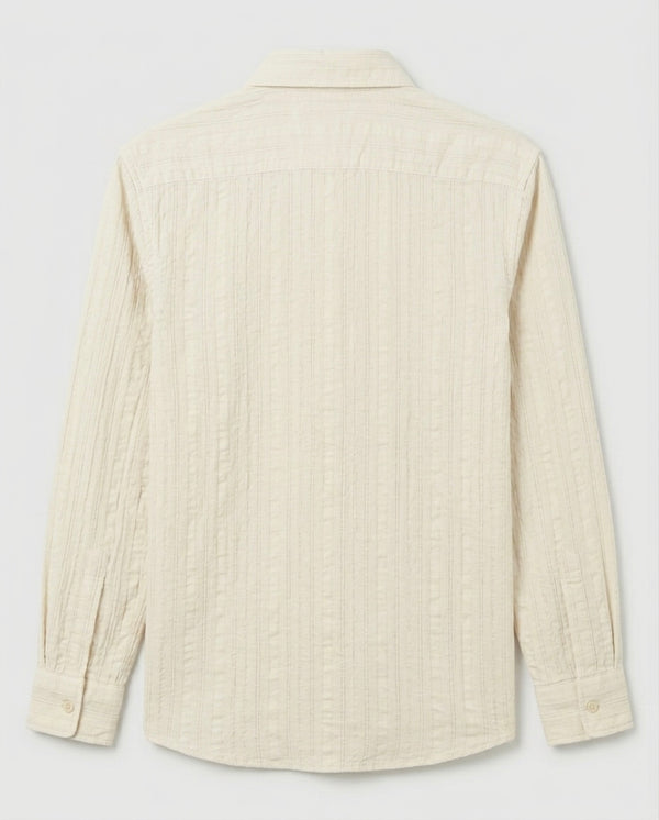 Off-White Textured Pure Cotton Shirt