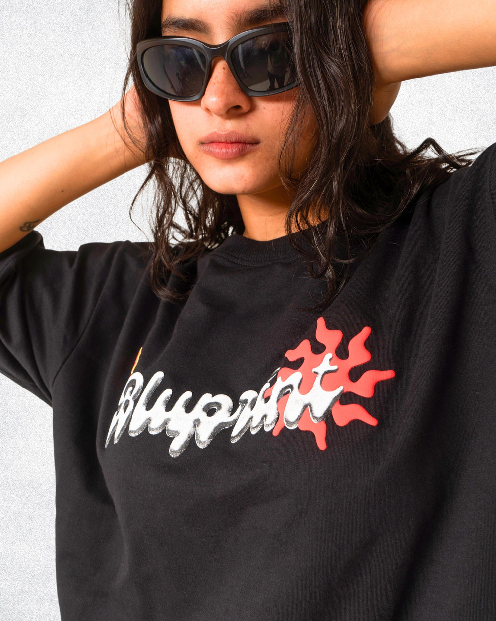 Hustle-Hope Black oversized Tee