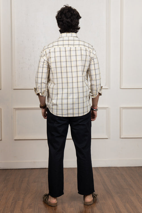 Yellow & Brown Checkered Shirt