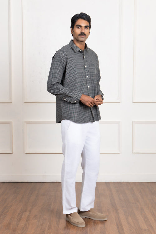 Black Checkered Cotton Shirt