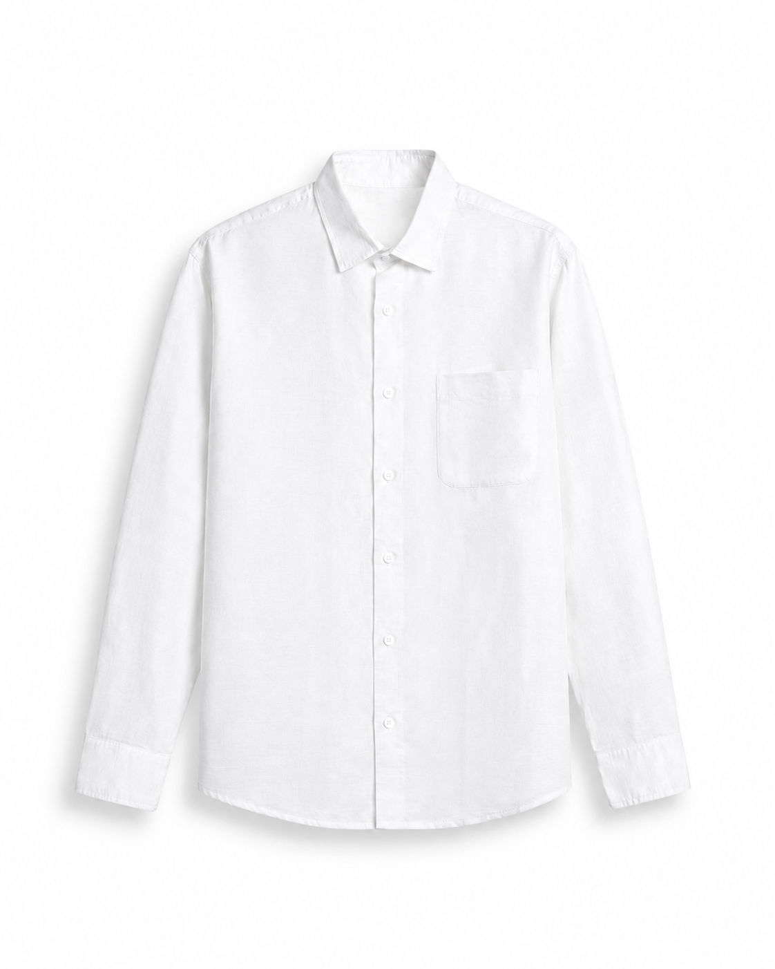 Pure White 100% Linen 60 Lea Shirt - Warft