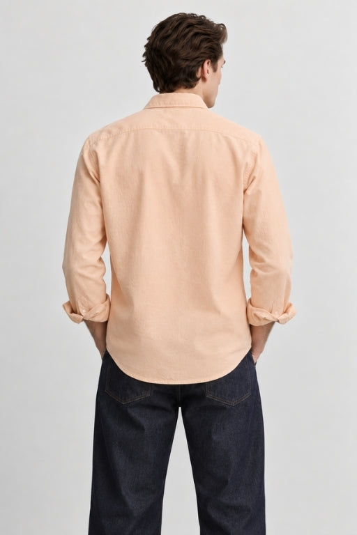 Light Peach Pure Cotton Shirt