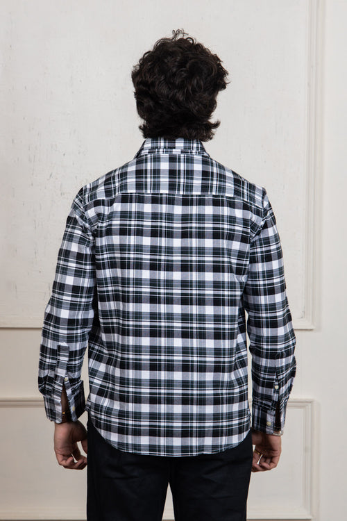 Green & Black Checkered Cotton Shirt