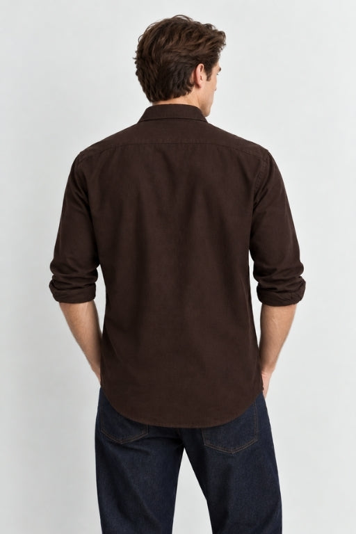 Brown Oxford Pure Cotton Shirt