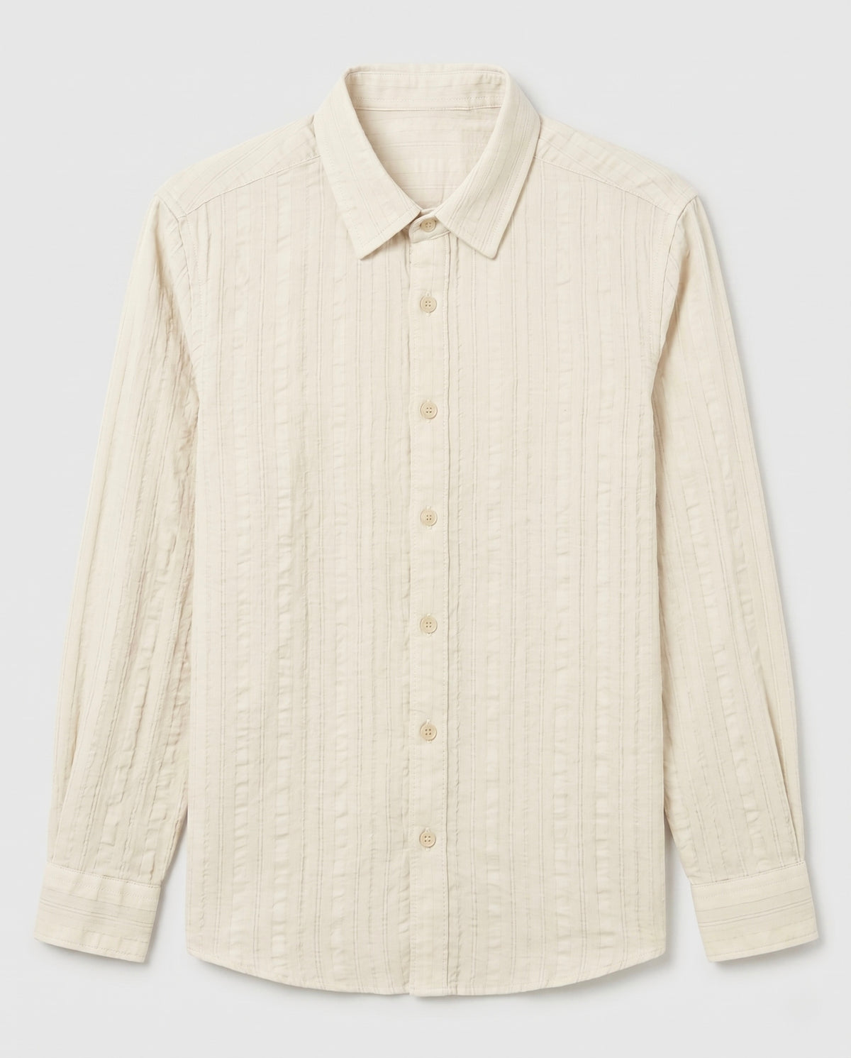 Off-White Textured Pure Cotton Shirt