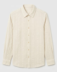 Off-White Textured Pure Cotton Shirt