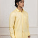 Yellow Cotton Linen Blend Shirt