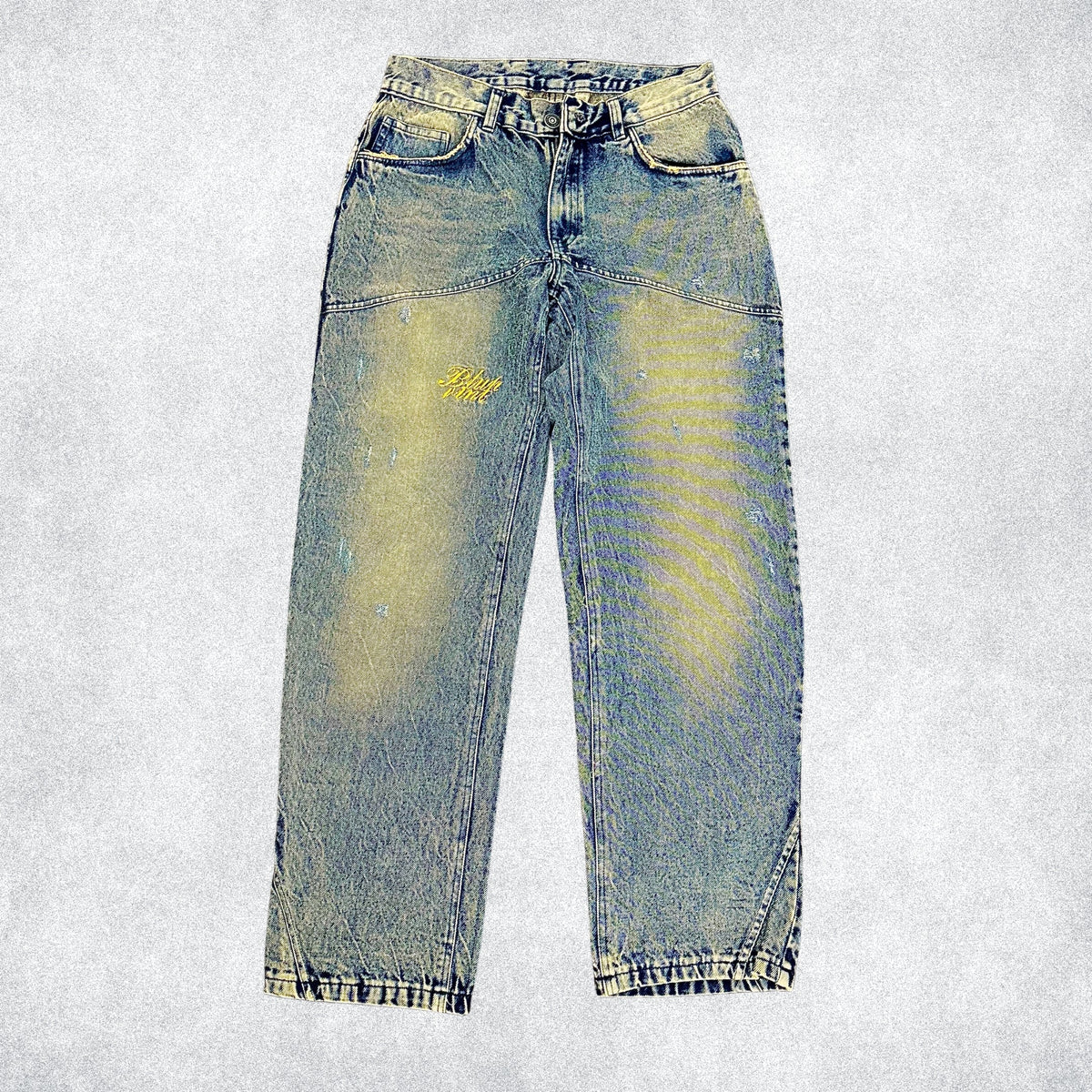 Cobalt blue washed vintage denim