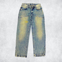 Cobalt blue washed vintage denim
