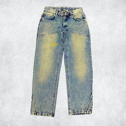 Cobalt blue washed vintage denim