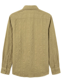 Beige Textured Pure Cotton Shirt