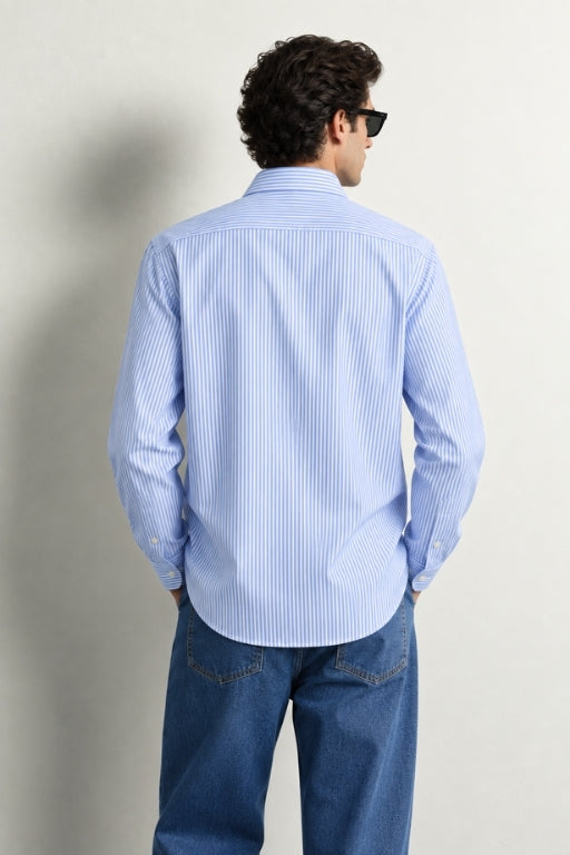 Blue & White Striped Cotton Shirt
