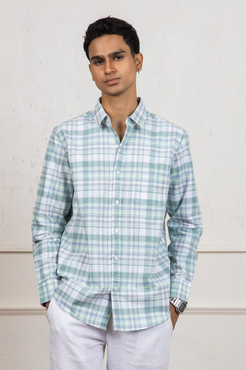 Green White Checkered Shirt