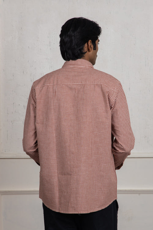 Caramel Checkered Cotton Shirt