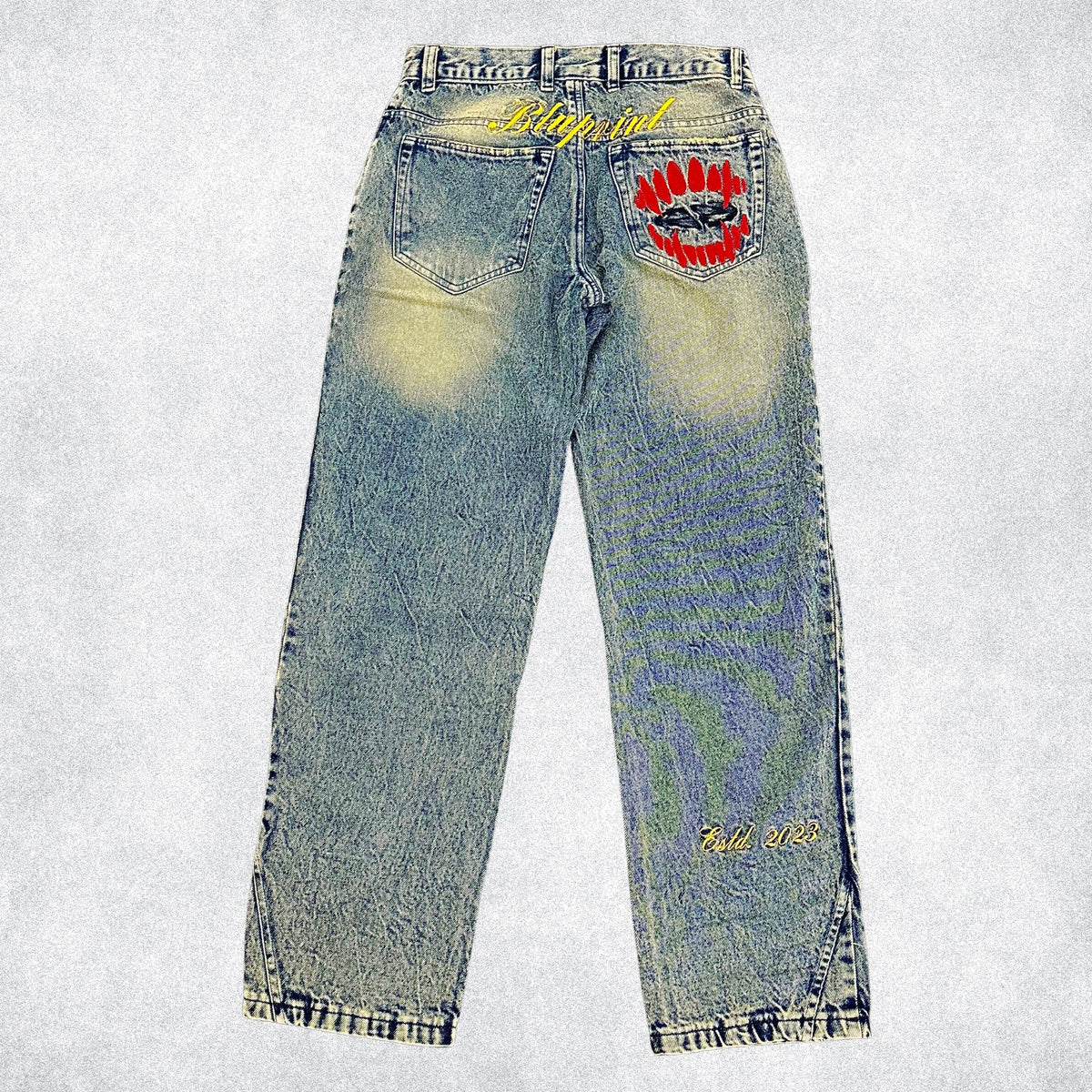 Cobalt blue washed vintage denim