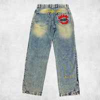 Cobalt blue washed vintage denim