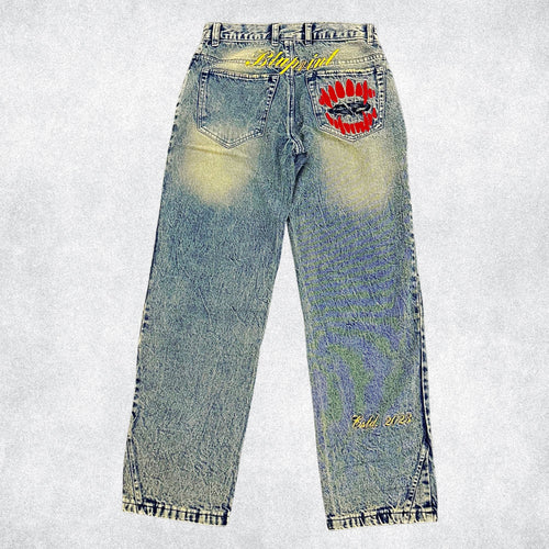 Cobalt blue washed vintage denim