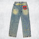 Cobalt blue washed vintage denim