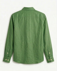 Dirt Green Cotton Linen Blend Shirt