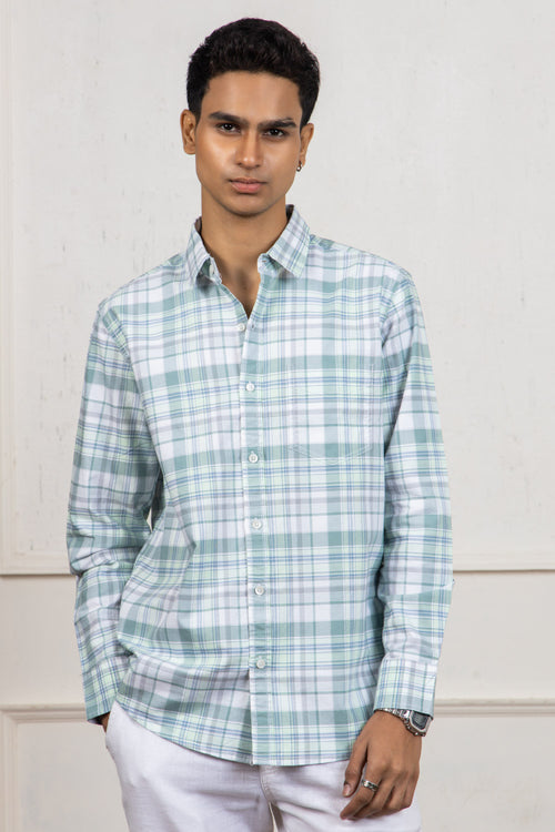 Green White Checkered Shirt