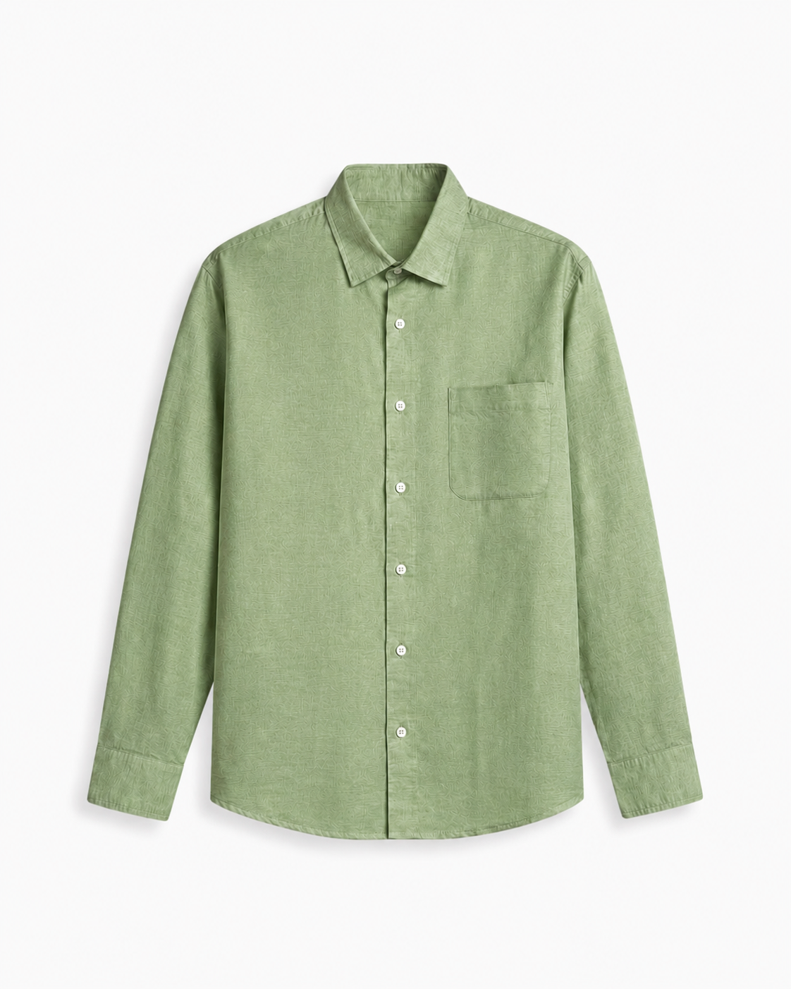 Pista Green 100% Linen 60 Lea Shirt - Warft
