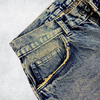 Cobalt blue washed vintage denim