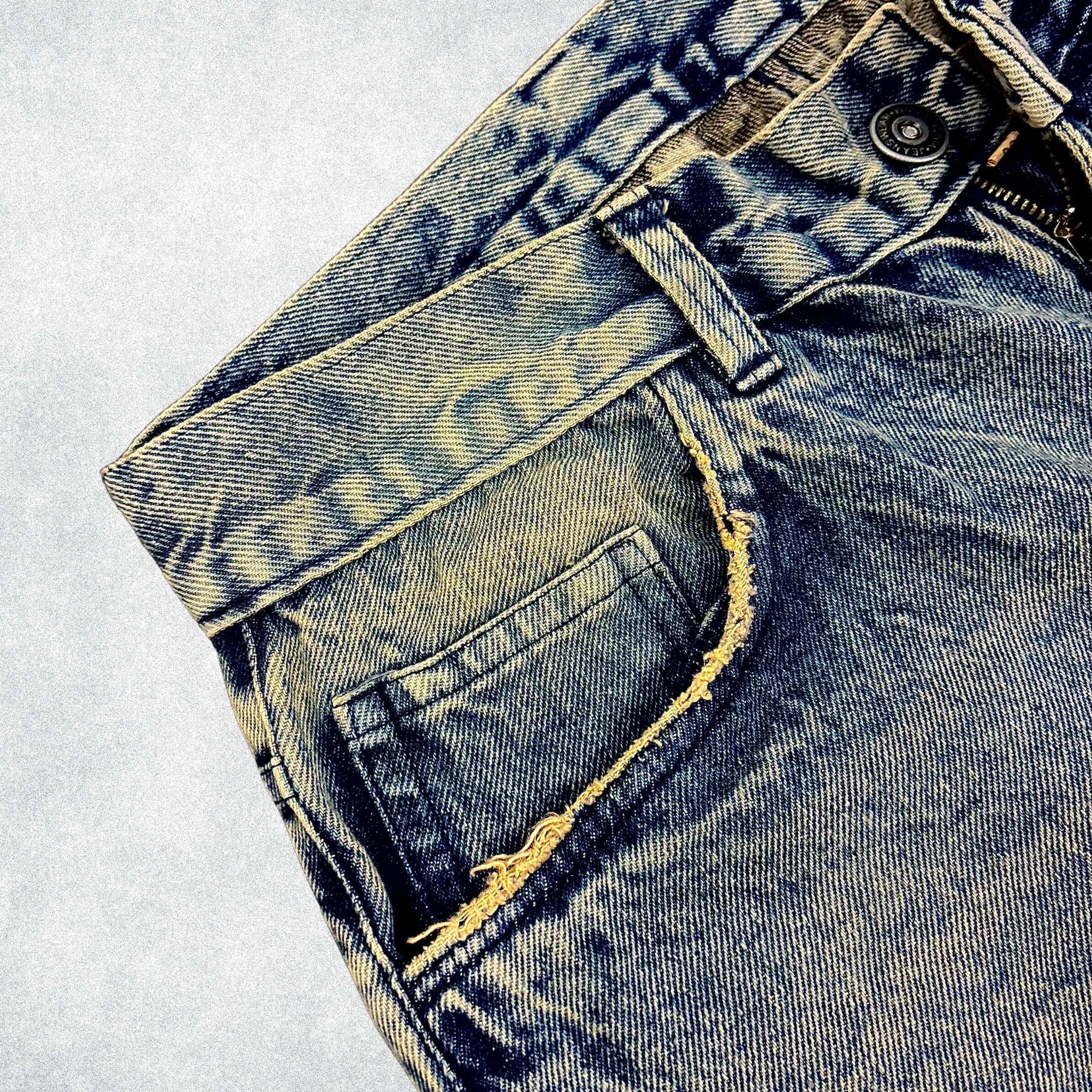 Cobalt blue washed vintage denim