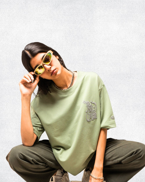 SkullScape green oversized Tee