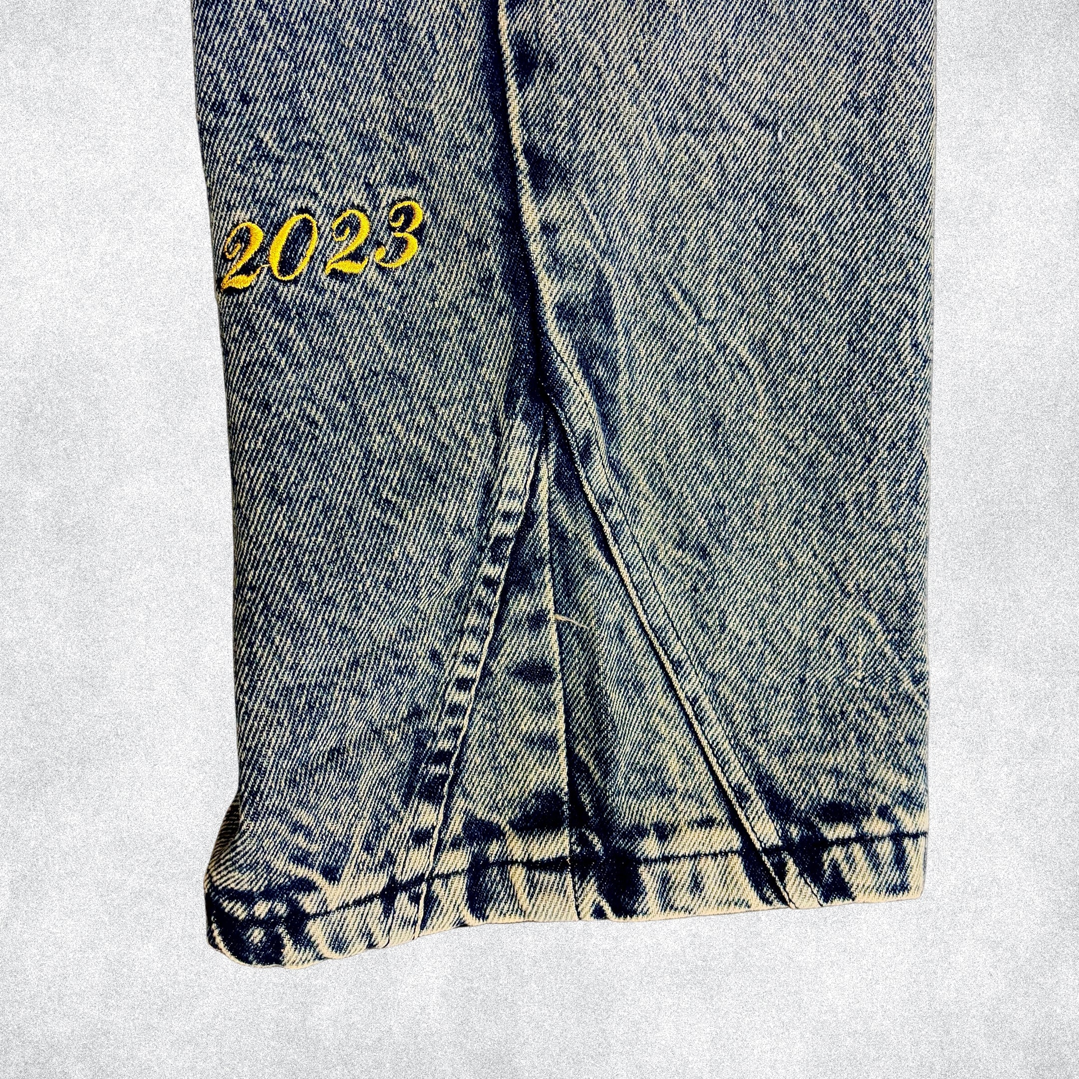 Cobalt blue washed vintage denim