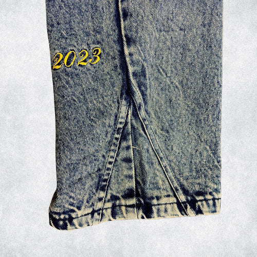 Cobalt blue washed vintage denim